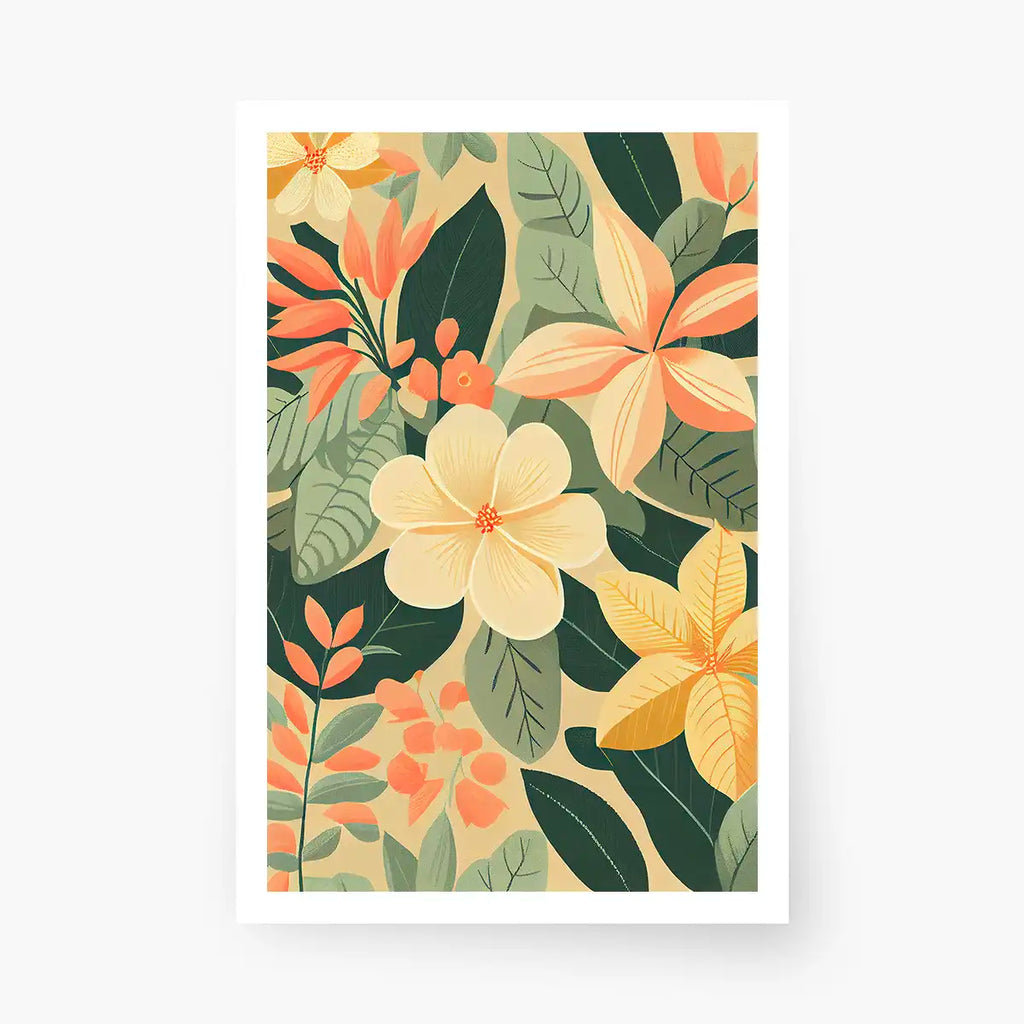 Aloha Blooms: Hawaiian Plumeria Floral Poster printable by Hawaiian - Printable.app