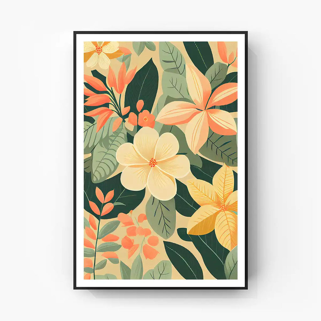 Aloha Blooms: Hawaiian Plumeria Floral Poster printable by Hawaiian - Printable.app