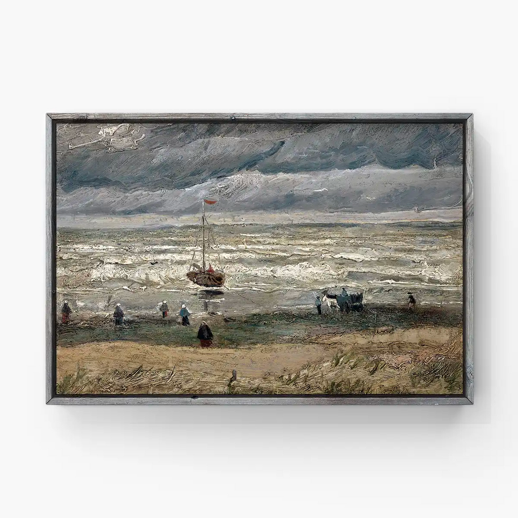 Beach at Scheveningen in Stormy Weather printable by Vincent van Gogh - Printable.app
