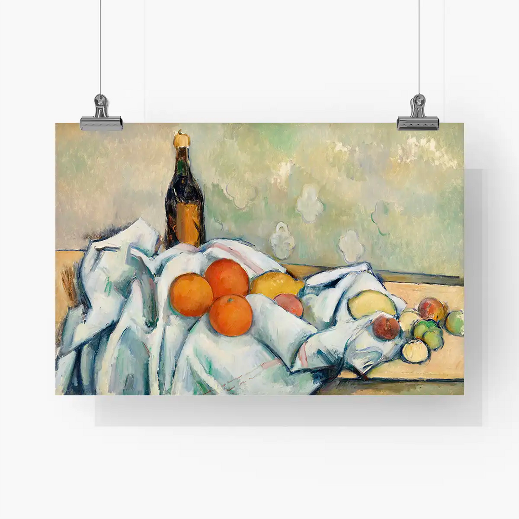 Bottle and Fruits printable by Paul Cézanne - Printable.app