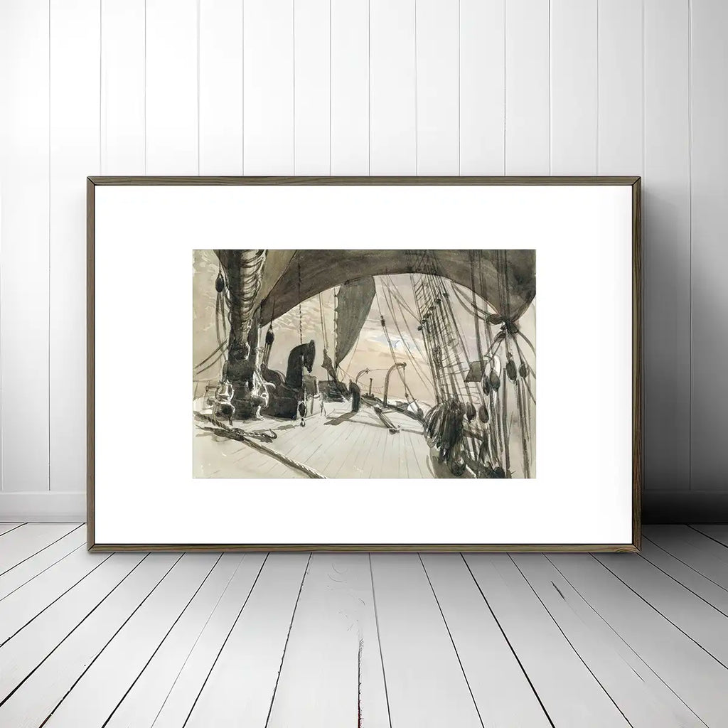 Deck of Ship in Moonlight from scrapbook printable by John Singer Sargent - Printable.app