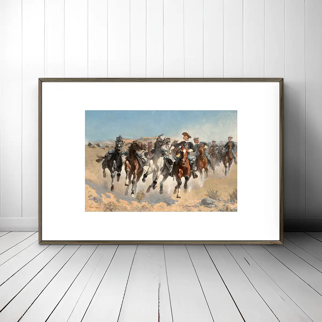 Dismounted: The Fourth Troopers Moving the Led Horses printable by Frederic Remington - Printable.app