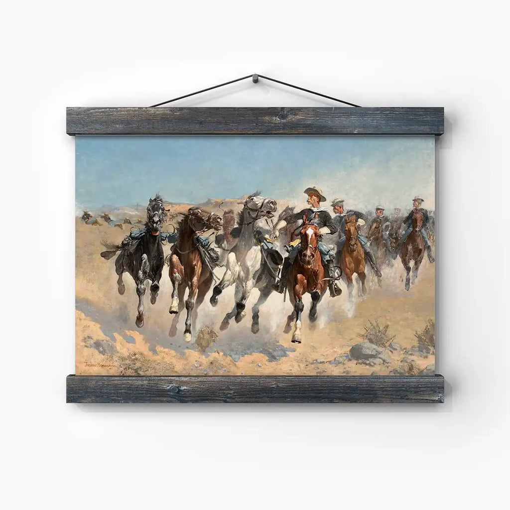 Dismounted: The Fourth Troopers Moving the Led Horses printable by Frederic Remington - Printable.app