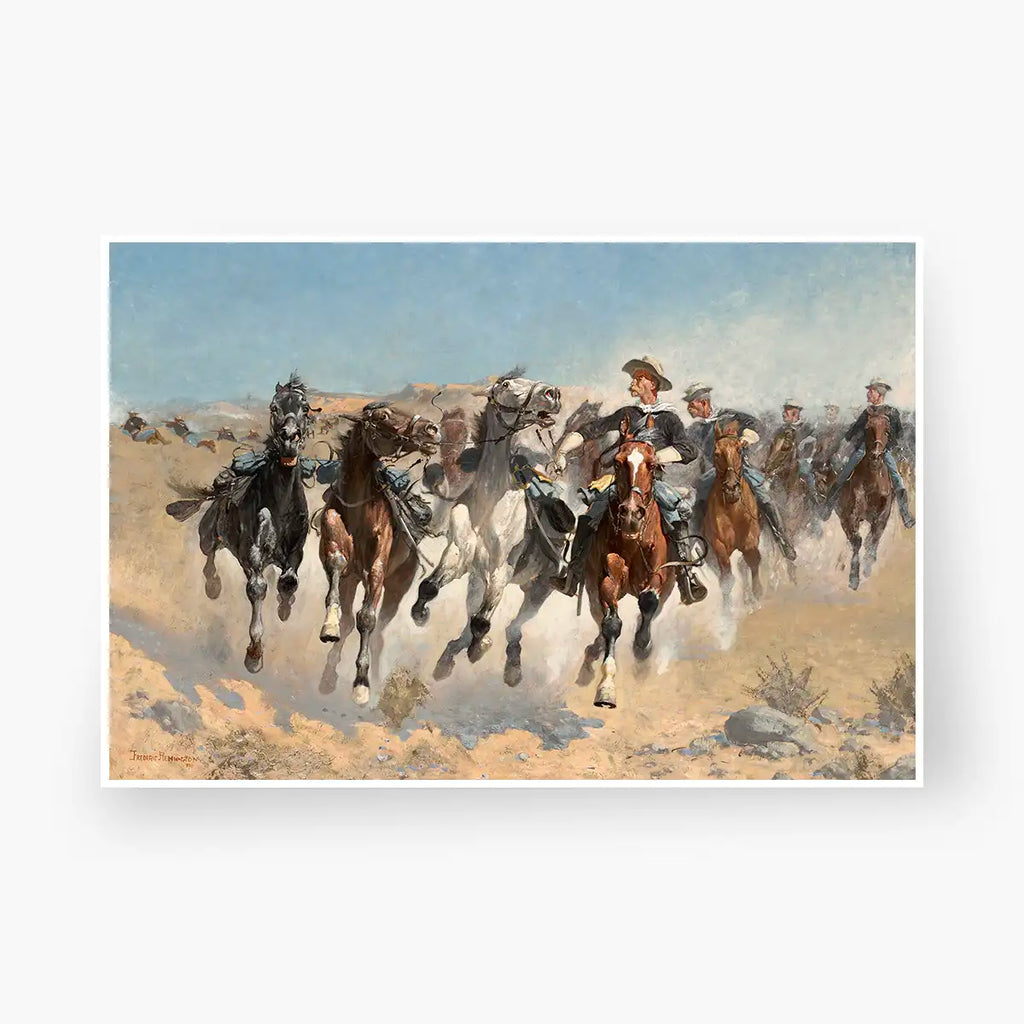 Dismounted: The Fourth Troopers Moving the Led Horses printable by Frederic Remington - Printable.app