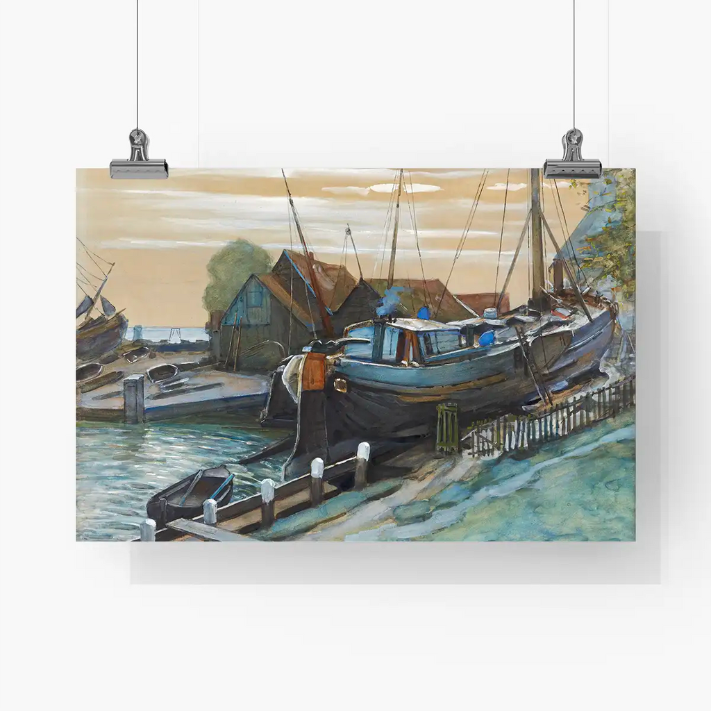 Drydock at Durgerdam printable by Piet Mondrian - Printable.app