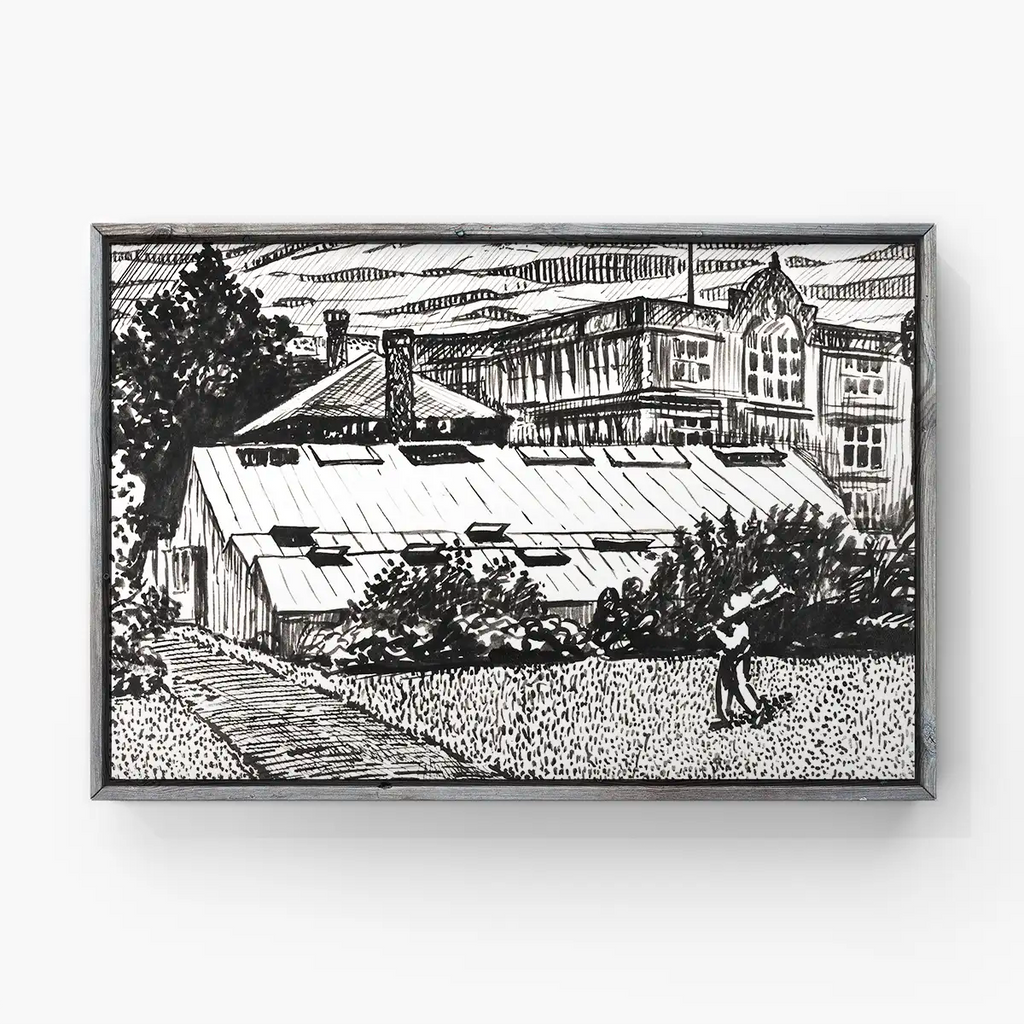 Figure and Buildings printable by Henry Lyman Sayen - Printable.app