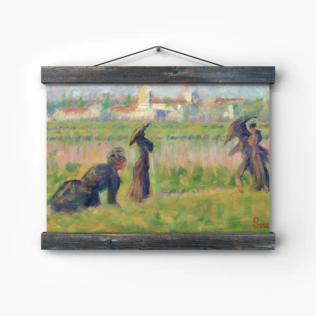 Figures in a Landscape printable by Georges Seurat - Printable.app