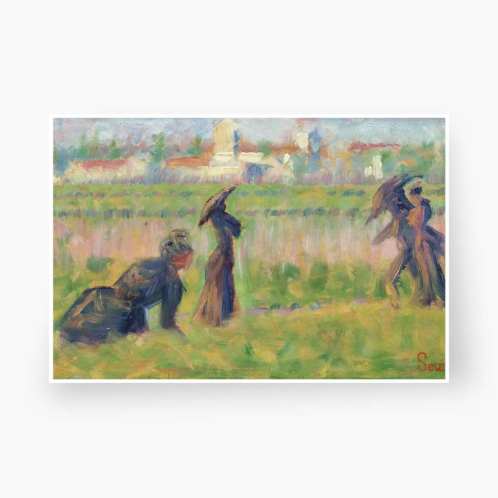 Figures in a Landscape printable by Georges Seurat - Printable.app