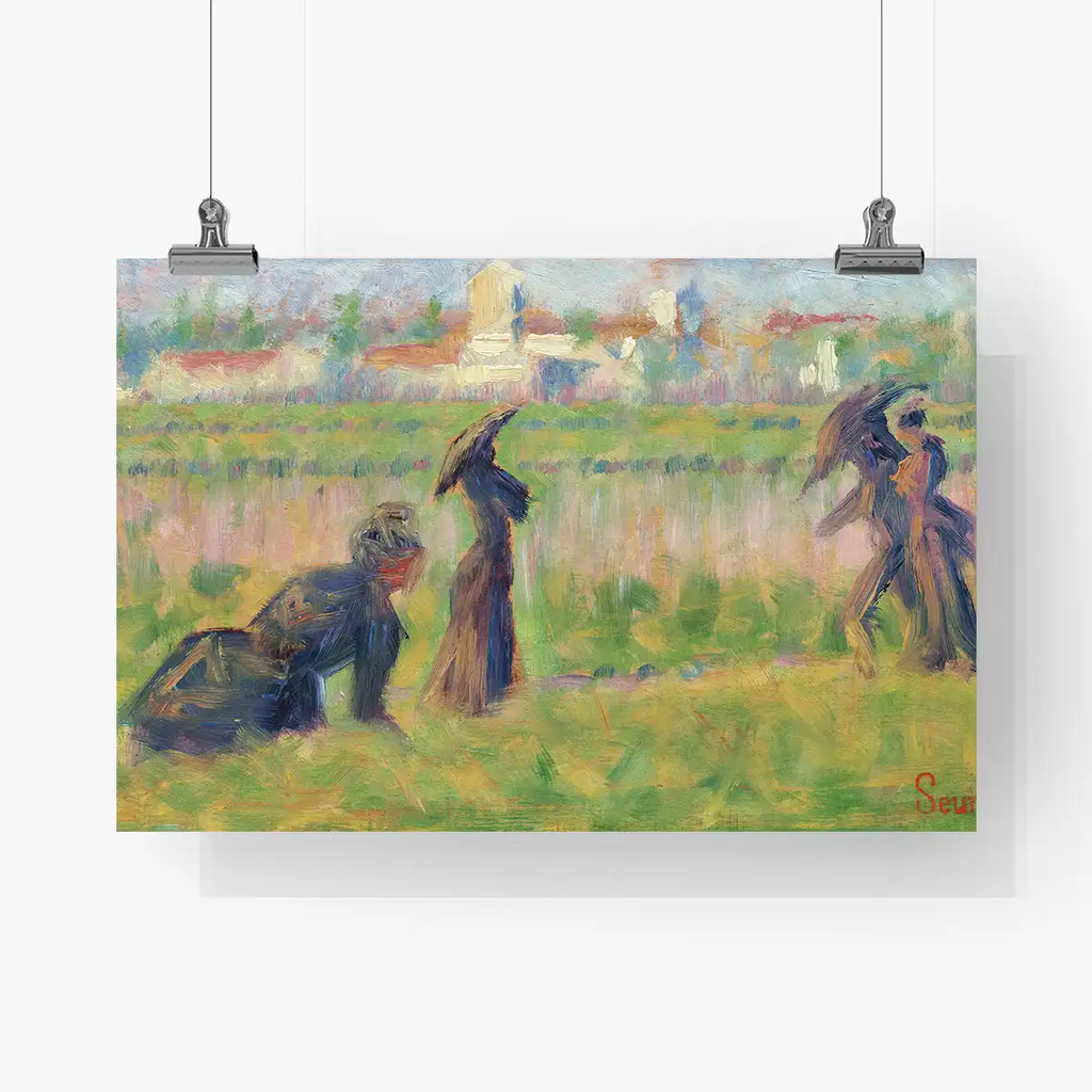 Figures in a Landscape printable by Georges Seurat - Printable.app