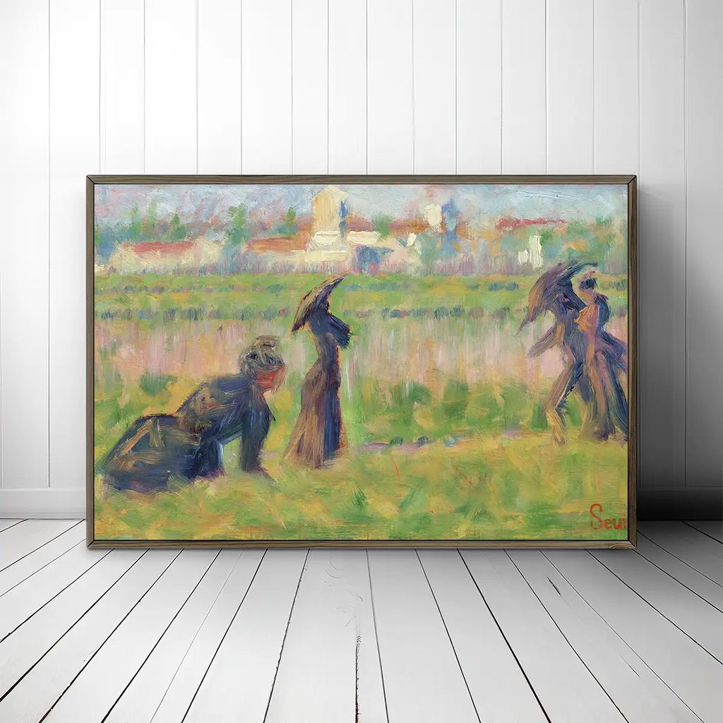 Figures in a Landscape printable by Georges Seurat - Printable.app