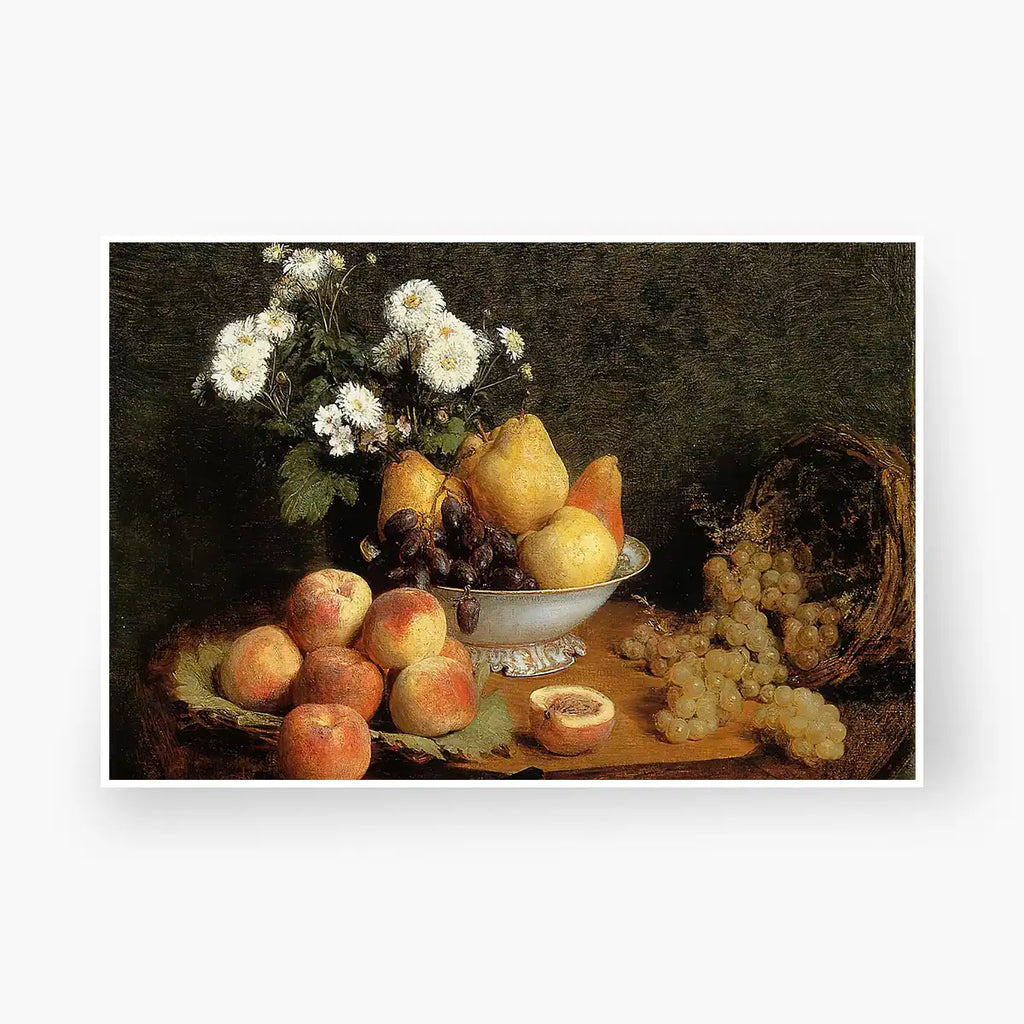 Flowers and Fruit on a Table printable by Henri Fantin-Latour - Printable.app