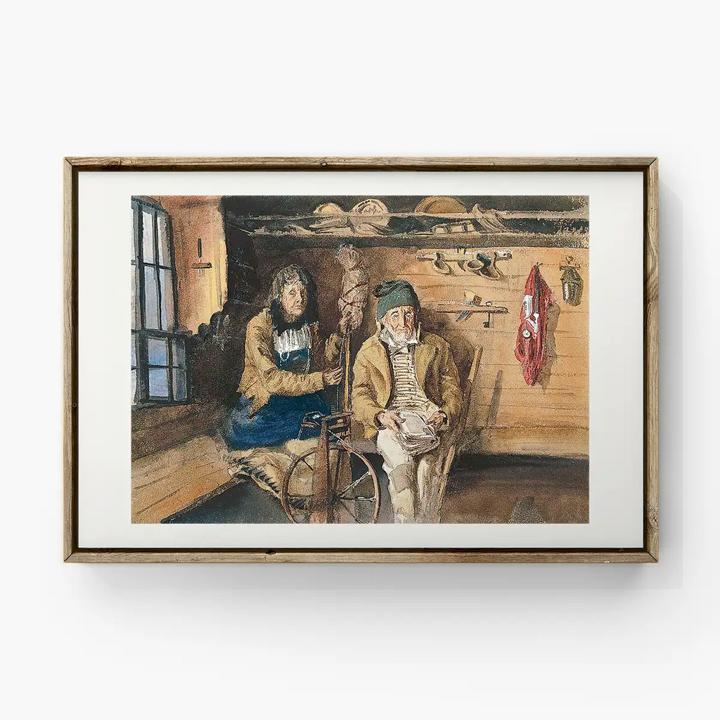 Frau von Allmen and an Unidentified Man in an Interior from Splendid Mountain Watercolours Sketchbook printable by John Singer Sargent - Printable.app