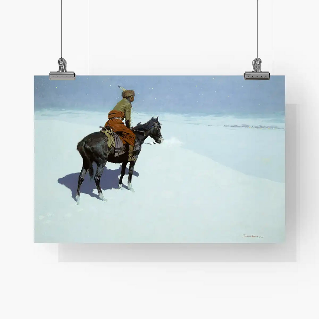 Friends or Foes? (The Scout) printable by Frederic Remington - Printable.app