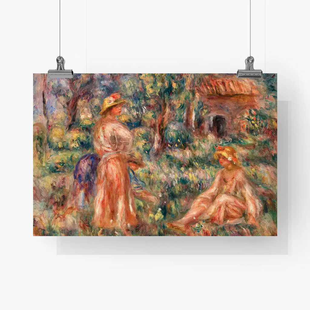 Girls in a Landscape (Jeunes filles dans un paysage) printable by Pierre-Auguste Renoir - Printable.app