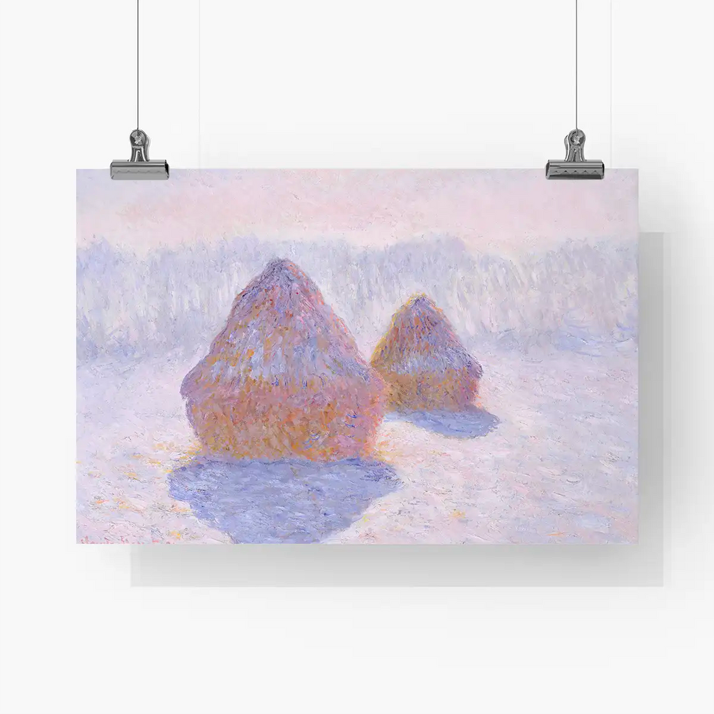 Haystacks (Effect of Snow and Sun) printable by Claude Monet - Printable.app