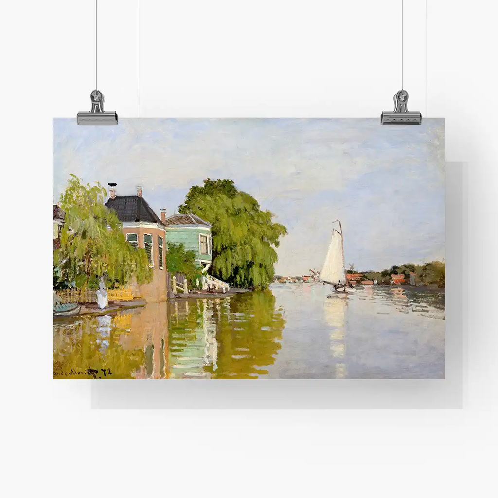 Houses on the Achterzaan printable by Claude Monet - Printable.app