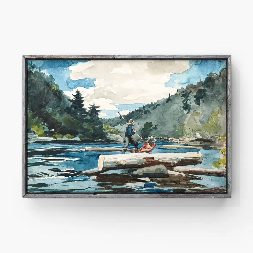 Hudson River, Logging printable by Winslow Homer - Printable.app