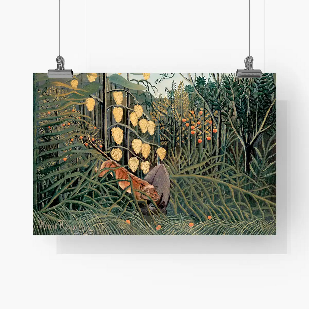 In a Tropical Forest printable by Henri Rousseau - Printable.app