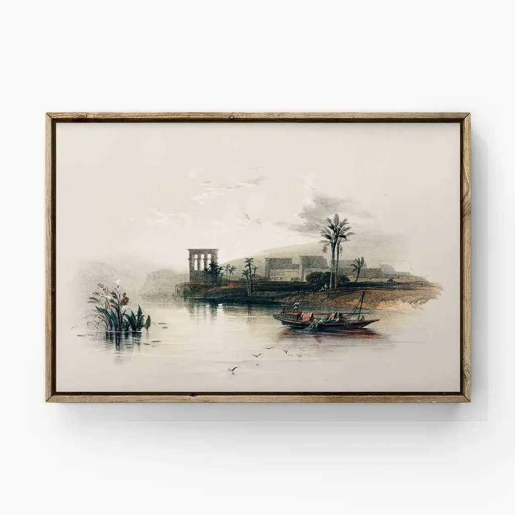 Island of Philae on the Nile Nubia printable by David Roberts - Printable.app