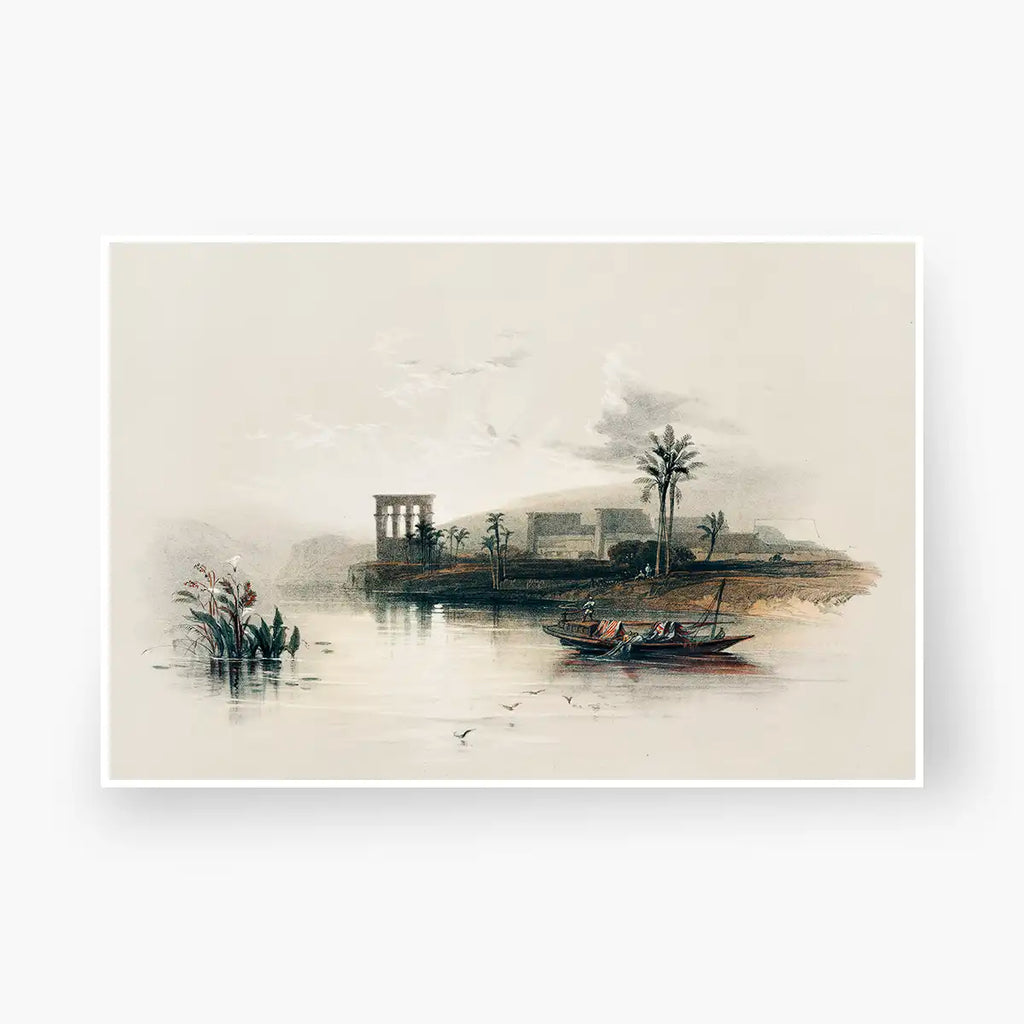 Island of Philae on the Nile Nubia printable by David Roberts - Printable.app