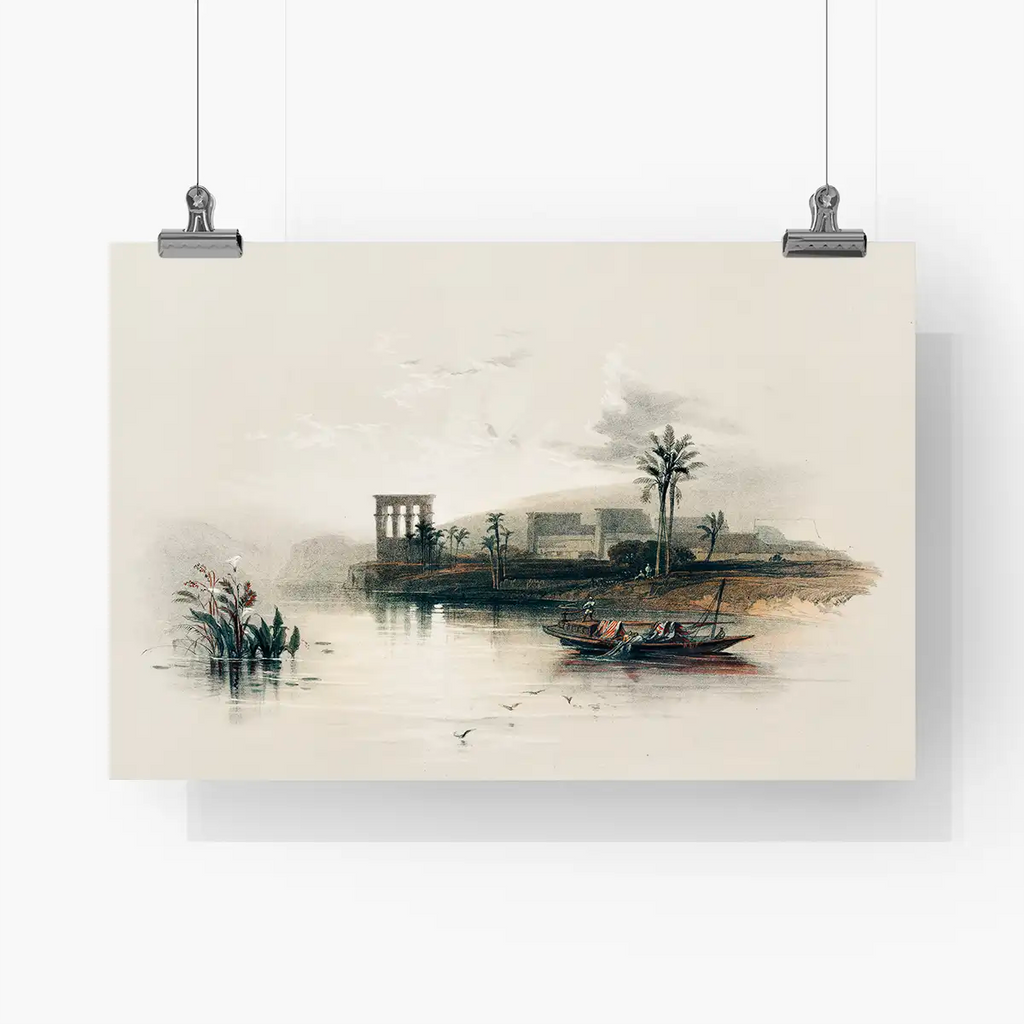 Island of Philae on the Nile Nubia printable by David Roberts - Printable.app