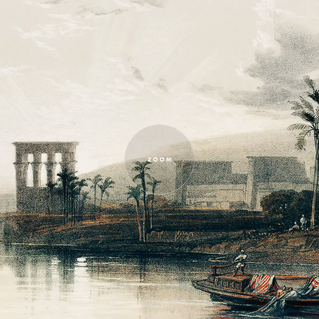 Island of Philae on the Nile Nubia printable by David Roberts - Printable.app