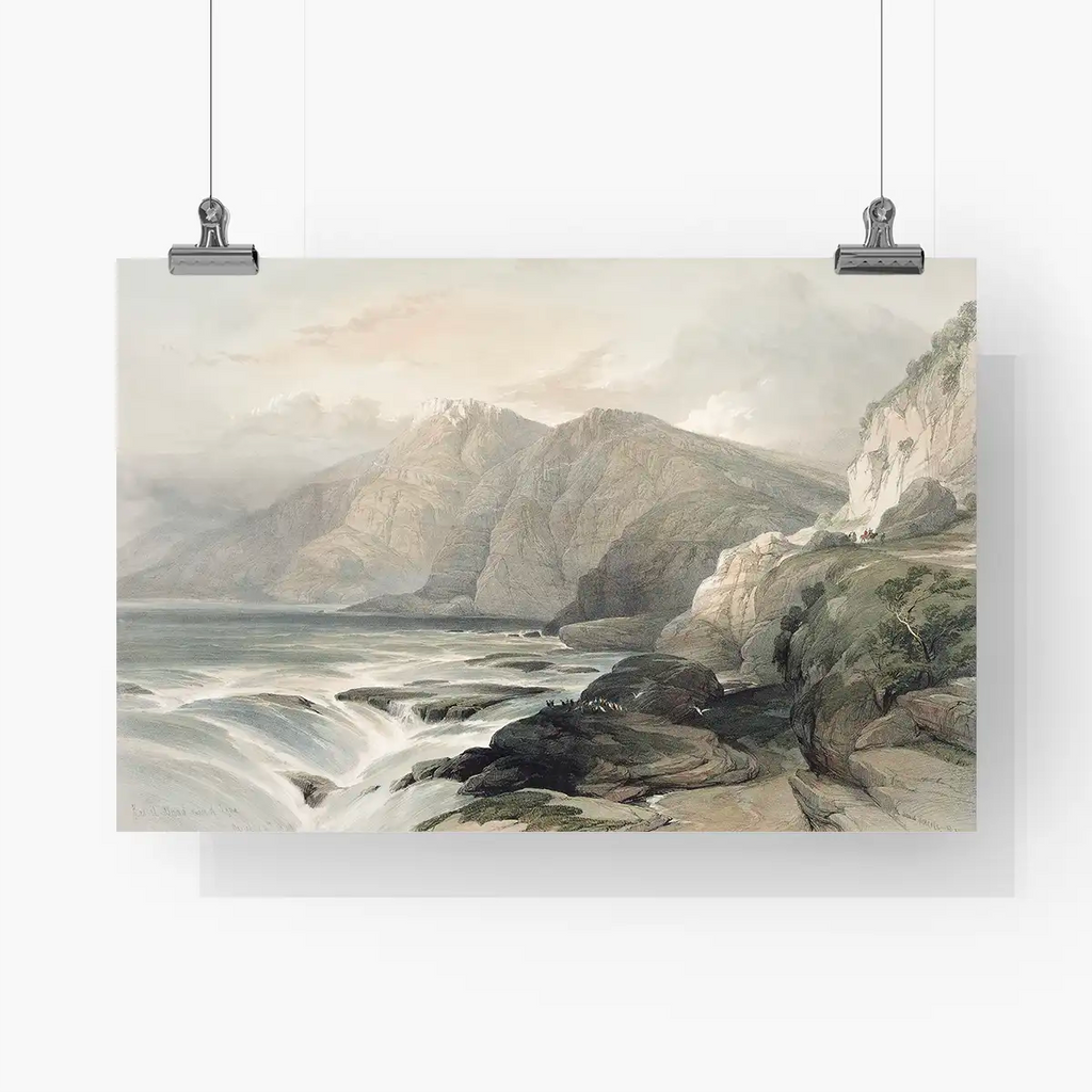 Landscape of Ras-el Abiad, coast of Syria printable by David Roberts - Printable.app