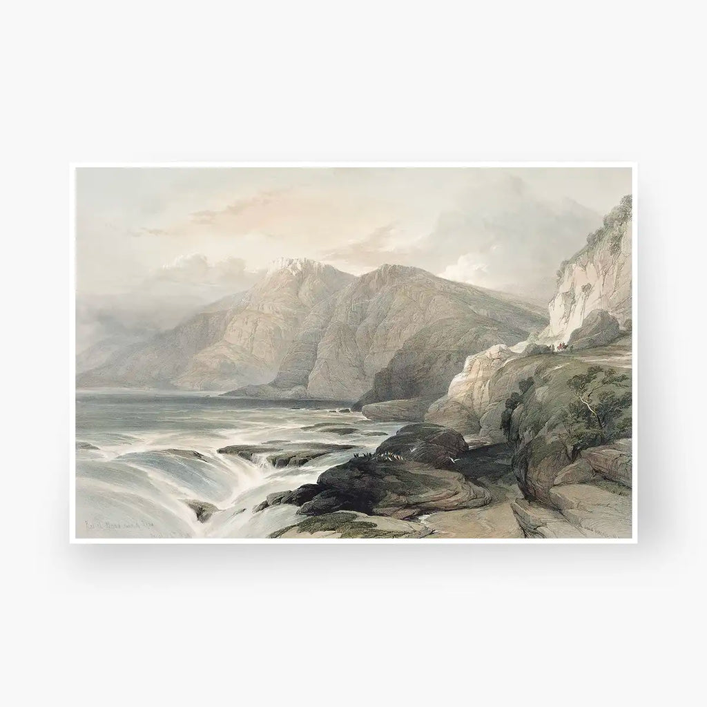 Landscape of Ras-el Abiad, coast of Syria printable by David Roberts - Printable.app