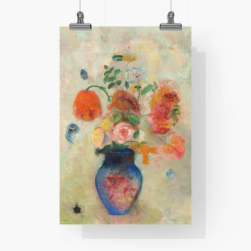 Large Vase with Flowers printable by Odilon Redon - Printable.app