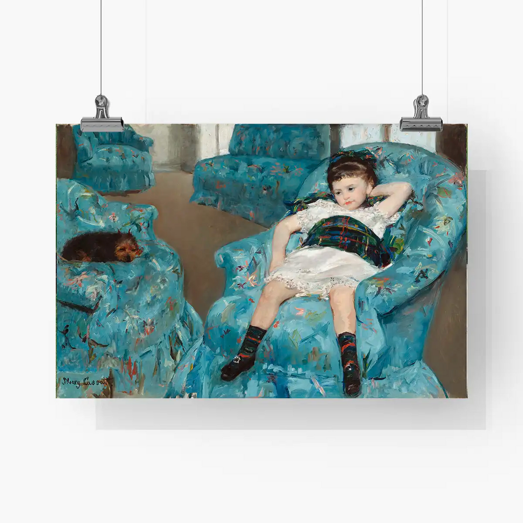 Little Girl in a Blue Armchair printable by Mary Cassatt - Printable.app