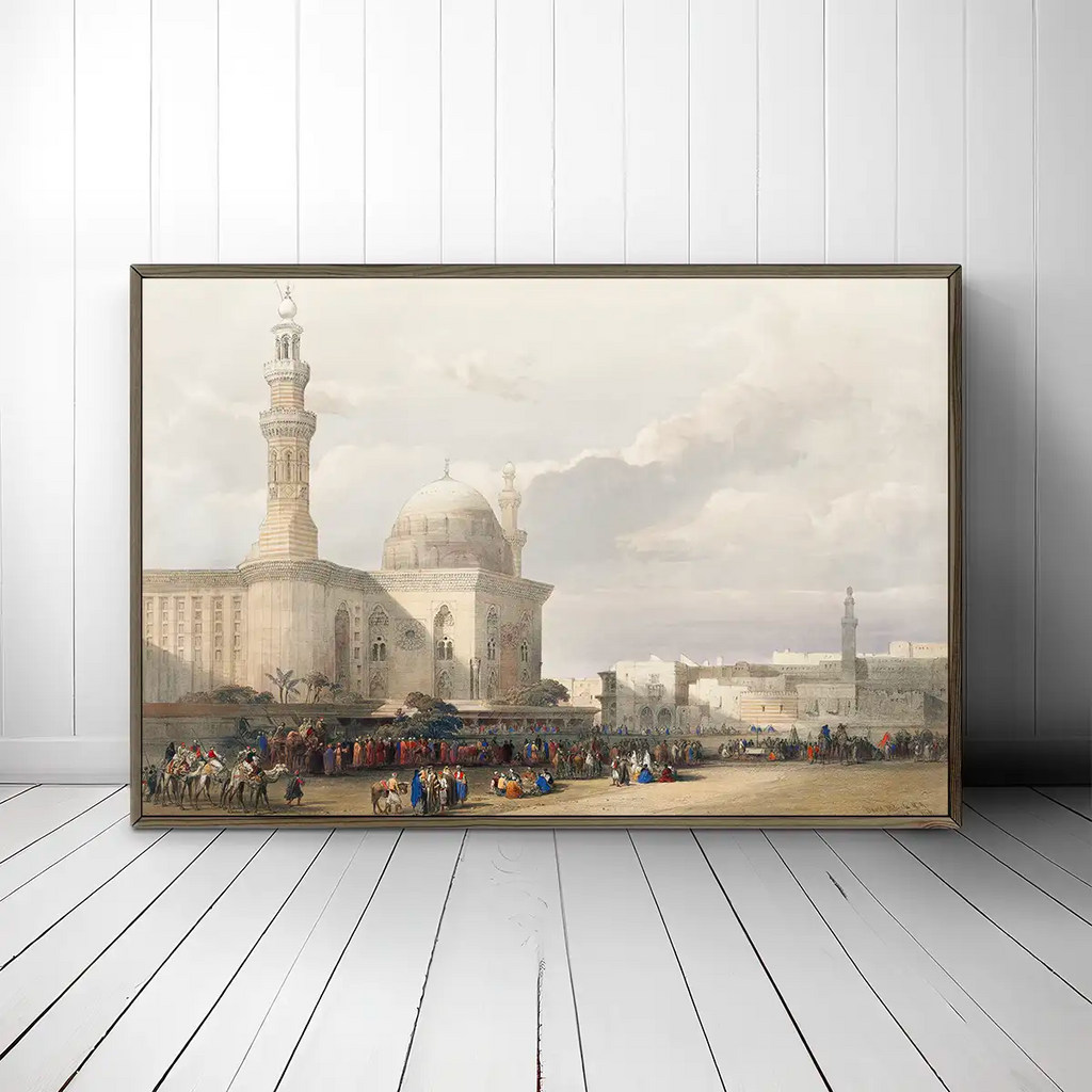 Mosque of Sultan Hassan from the Great Square of the Rumeyleh printable by David Roberts - Printable.app