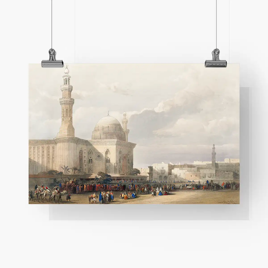 Mosque of Sultan Hassan from the Great Square of the Rumeyleh printable by David Roberts - Printable.app