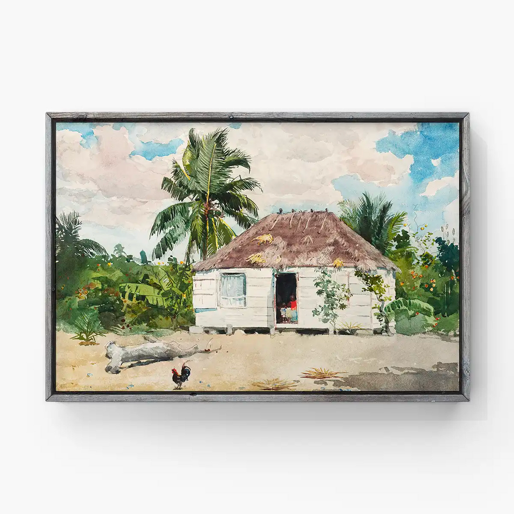 Native hut at Nassau printable by Winslow Homer - Printable.app