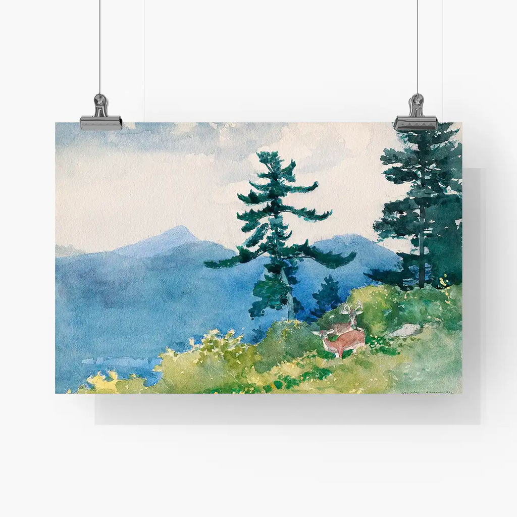 North Woods Club, Adirondacks (The Interrupted Tete-a-Tete) printable by Winslow Homer - Printable.app