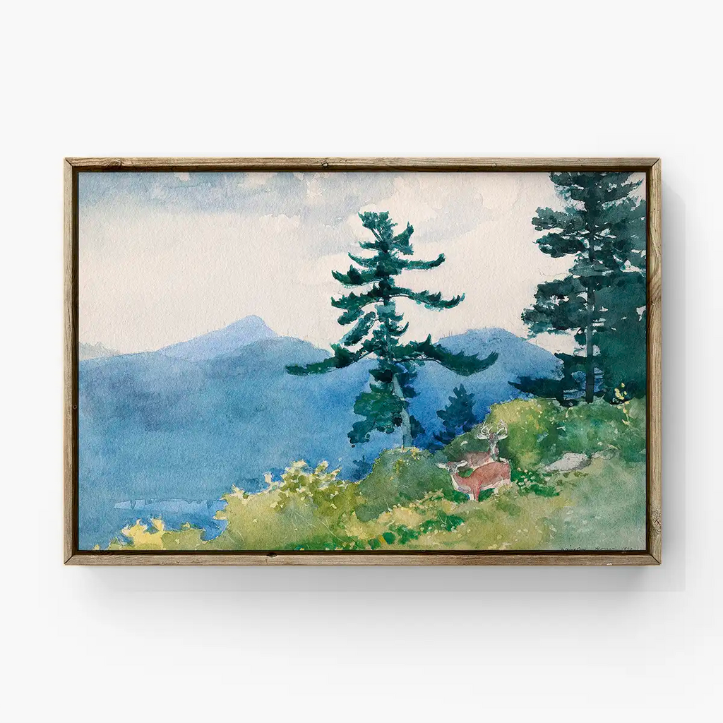 North Woods Club, Adirondacks (The Interrupted Tete-a-Tete) printable by Winslow Homer - Printable.app